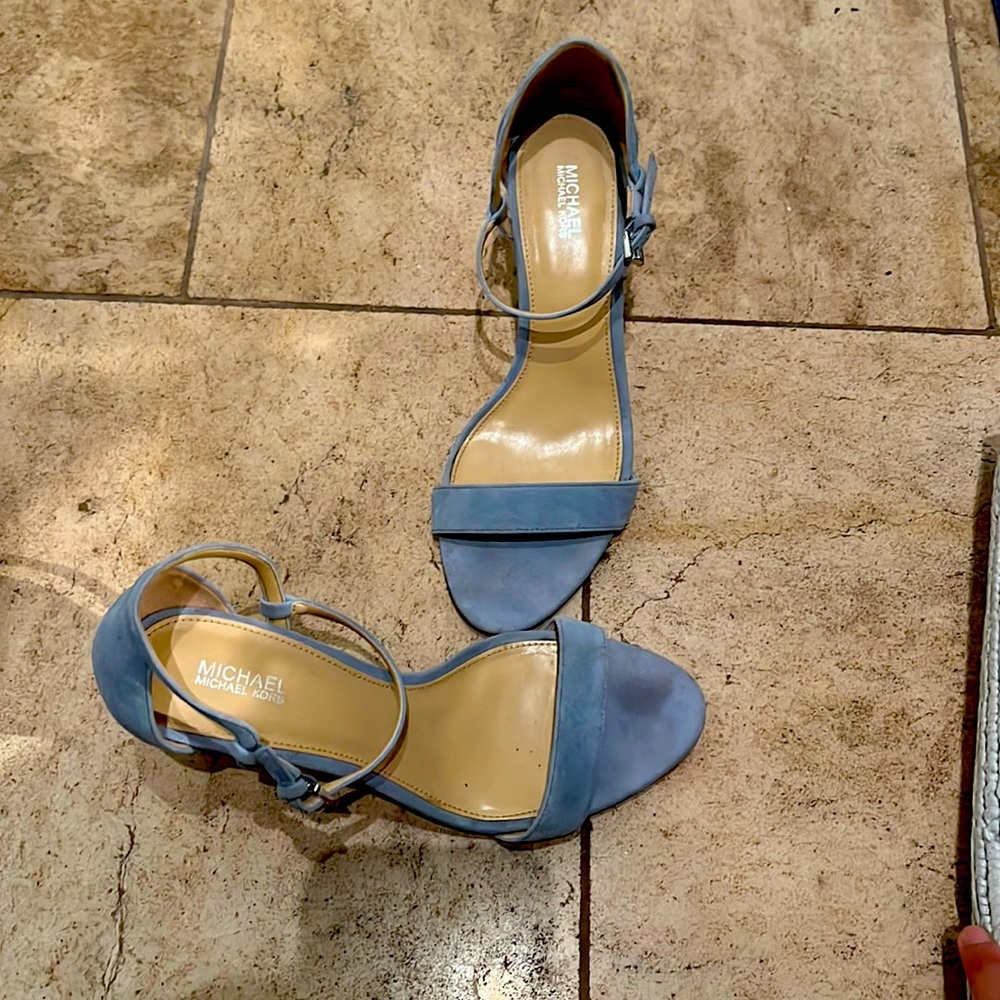 Michael Kors Light Blue Suede Heels Size 8.5